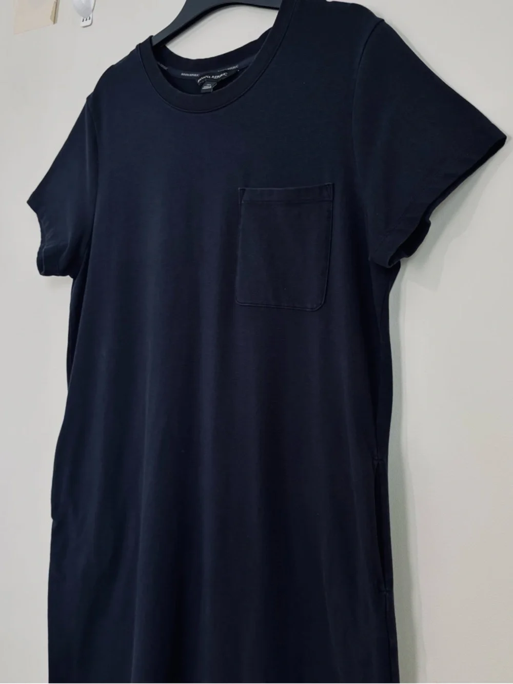 Banana Republic slouchy office black short sleeve pullover T-shirt dress Women M - Picture 6 of 16